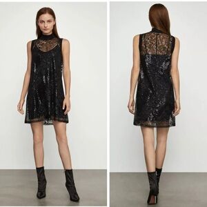 NEW BCBGMAXAZRIA SEMI-SHEER LACE MINI DRESS